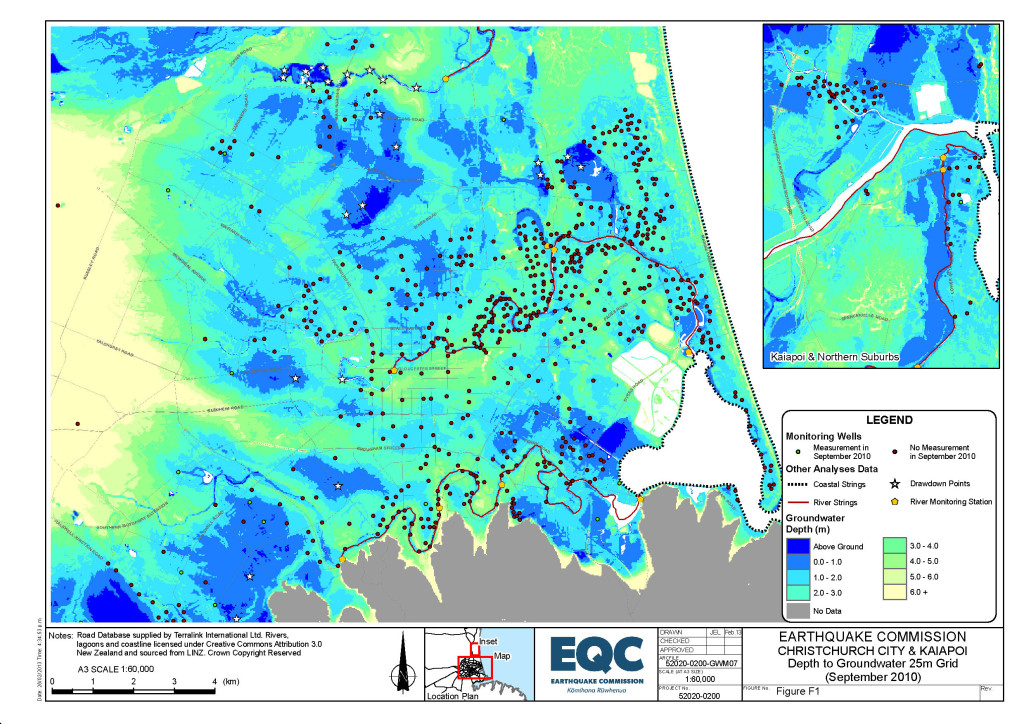 To compare. Groundwater nights following the September quake 2010